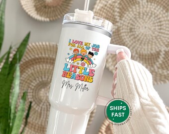 Teacher 40oz Tumbler Gift for Preschool Teacher Personalized Gift for Daycare Teacher Appreciation Gift Teacher Travel Mug Kindergarter