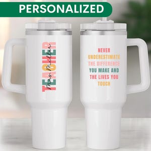 Teacher 40oz Tumbler with Name Custom Teacher Appreciation Gift For Teacher Personalized Thank You Gift Teacher Retirement Gift End of Year