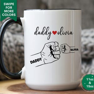 First Father&#39;s Day Gift Dad Fist Bump Mug Personalized Gift for Father&#39;s Day Custom Best Dad Mug Dad Birthday Gift From Kid Father And Son