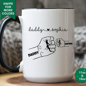 First Father&#39;s Day Gift Dad Fist Bump Mug Personalized Gift for Father&#39;s Day Custom Best Dad Mug Dad Birthday Gift From Kid Father And Son
