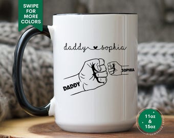 First Father's Day Gift Dad Fist Bump Mug Personalized Gift for Father's Day Custom Best Dad Mug Dad Birthday Gift From Kid Father And Son