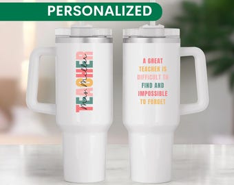 Teacher 40oz Tumbler with Name Custom Teacher Appreciation Gift For Teacher Personalized Thank You Gift Teacher Retirement Gift End of Year