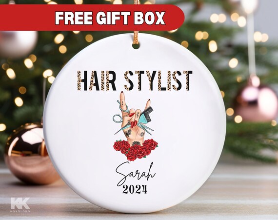 christmas gift for hair dresser Hairstylist Gift, Personalized Hair Stylist Ornament, Hairapist Thank You  Gift Hair Hustler Hair Dresser Gift Hairstylist Christmas Gift