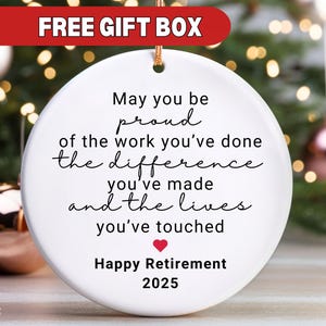 Retirement Gift Personalized Retirement Ornament Custom Christmas Gift for Retired Coworker Keepsake Retirement Celebration Retirees