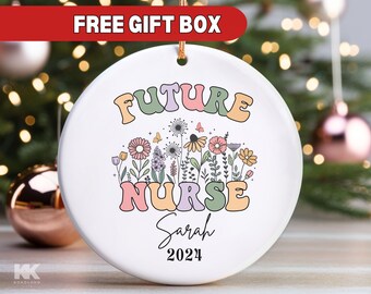 Future Nurse Christmas Ornament, Nurse Christmas Gift Personalized New Nurse Gift BSN RN Graduate Nurse Keepsake Gift for Nurse Practitioner