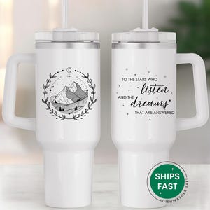 City Of Starlight 40oz Tumbler Booktok Tumbler with Handle The Night Court Tumbler To The Stars Who Listen Tumbler Bookish Gifts For Her