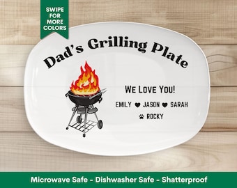 Personalized Grilling Plate, Father's Day Gift from Kids BBQ Custom Platter Grill Gifts for Men Daddy's Grilling Plate Grandpa Gift Birthday