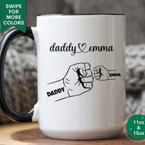 First Father&#39;s Day Gift Dad Fist Bump Mug Personalized Gift for Father&#39;s Day Custom Best Dad Mug Dad Birthday Gift From Kid Father And Son