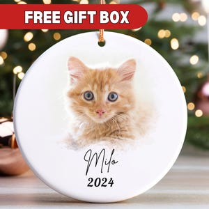 Personalized Cat Ornament, Custom Cat Photo Ornament, Gifts for Pet Lovers, Cat Memorial Gift, Christmas Cat Ornament Cat Mom Gifts
