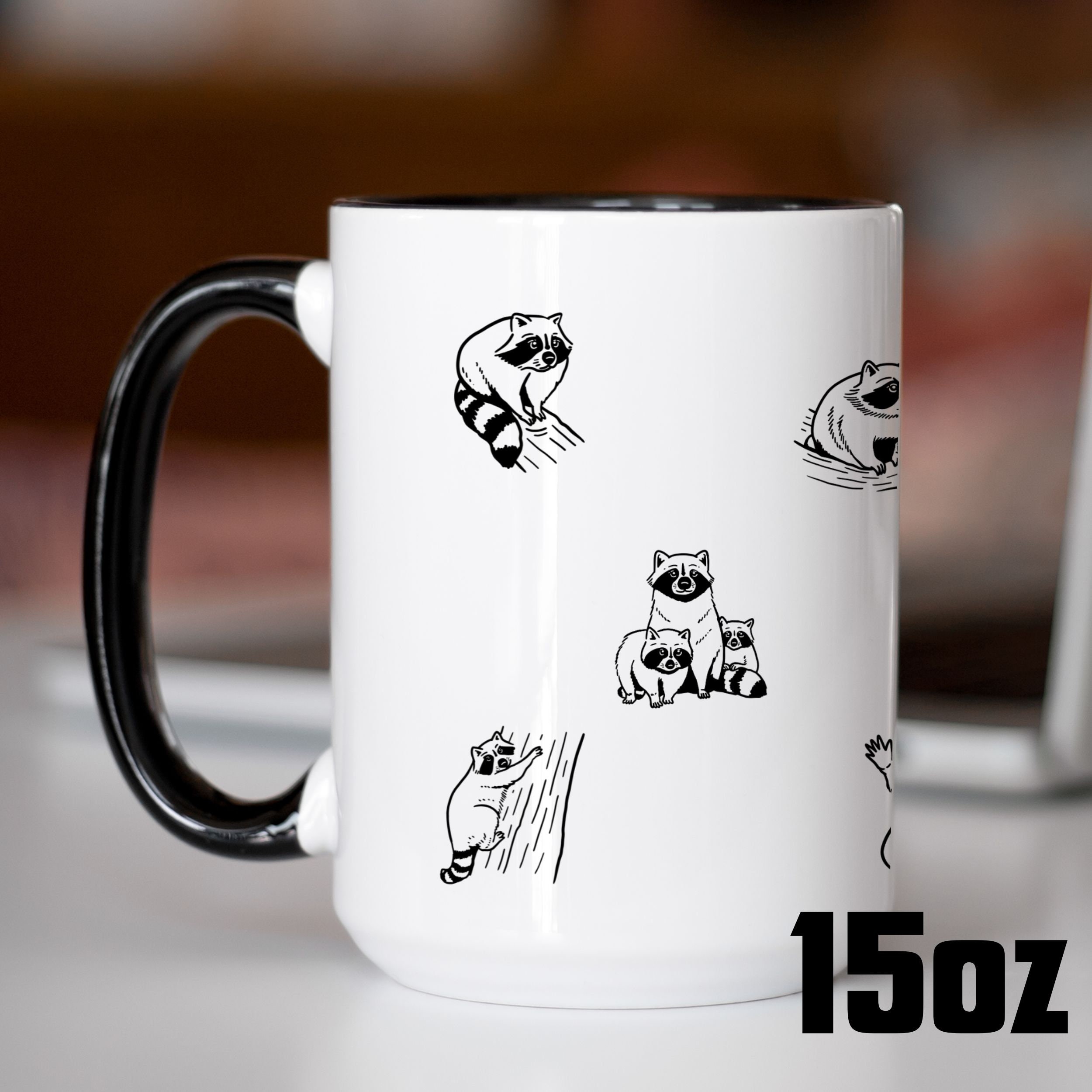 Raccoon Mug, Funny Coffee Cup, Raccoon Doing Things, Funny Animal Mug ...