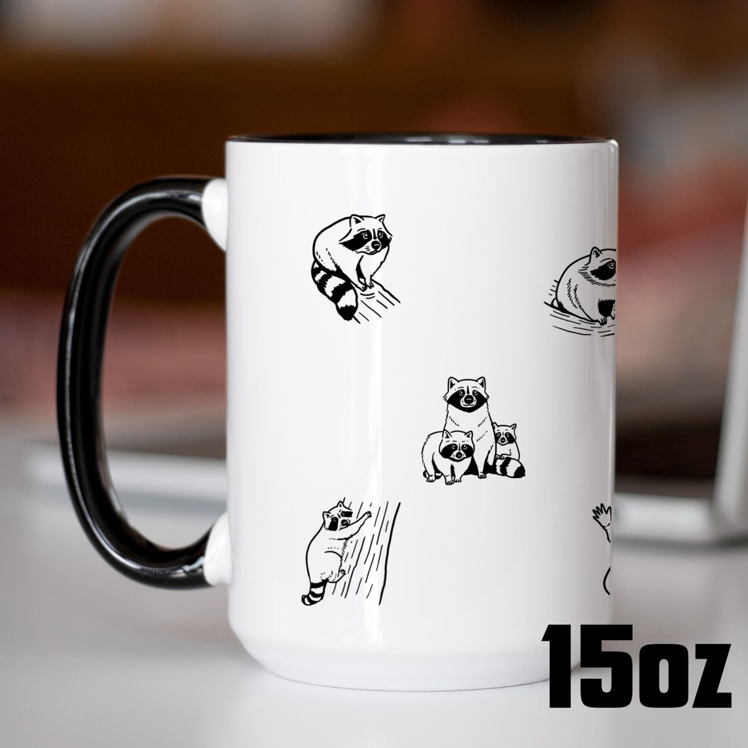 Raccoon Mug, Funny Coffee Cup, Raccoon Doing Things, Funny Animal Mug ...