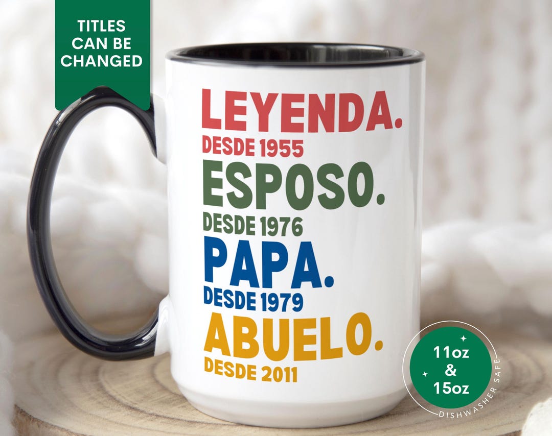 Ahuevoo Senor Gift Abuelo Gift, Leyenda Esposo Papa Abuelo Custom Mug, Personalized Gift ...