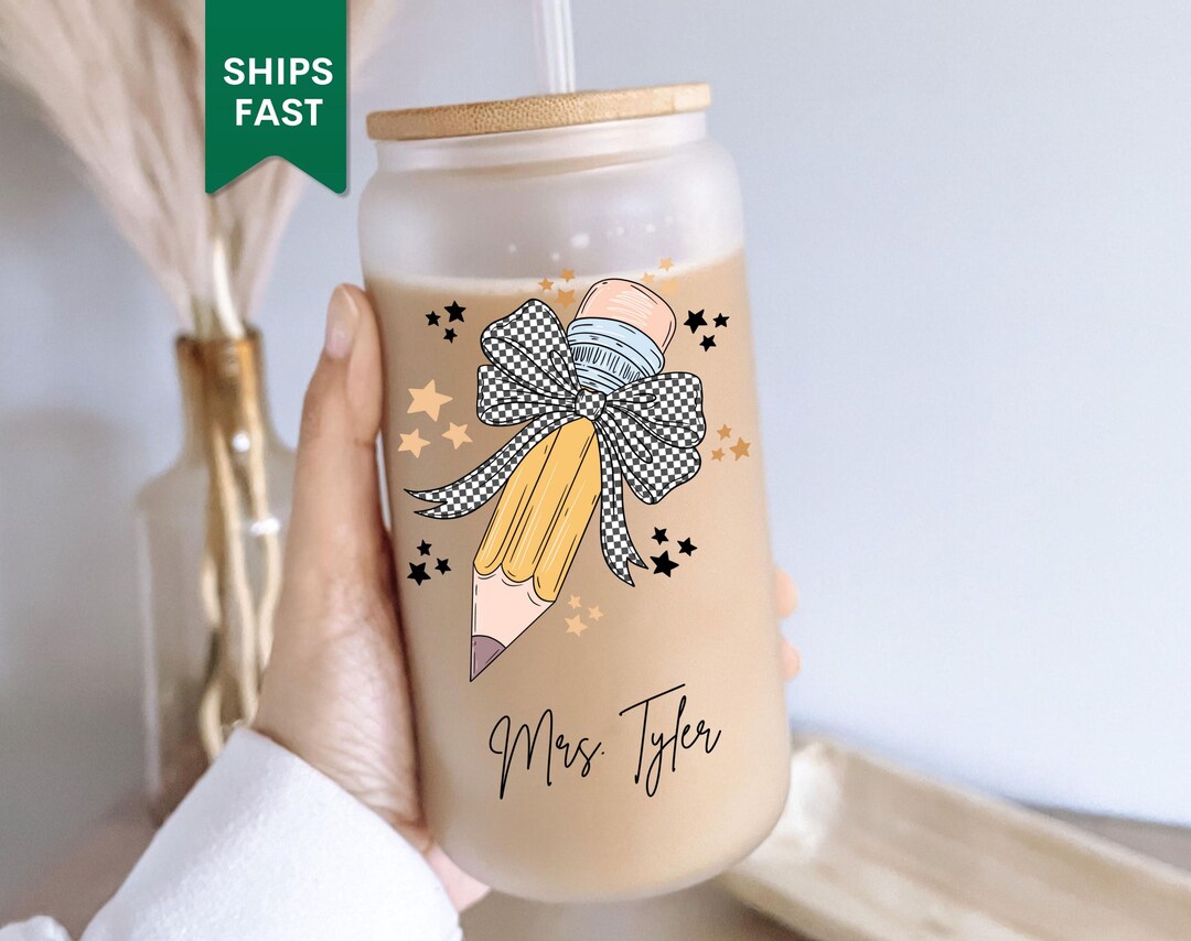 Teacher Gift Personalized Teacher Glass Tumbler Appreciation Gift for ...