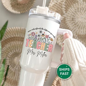 Teacher 40oz Tumbler with Name Custom Teacher Appreciation Gift For Teacher Personalized Thank You Gift Teacher Retirement Gift End of Year
