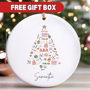 ABA Christmas Ornament Personalized Applied Behavior Analysis Gift For BCBA Certified Behavior Analyst Gift Autism Awareness ABA Special Edu