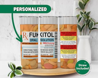 Fukitol Tumbler Personalized, Nurse Tumbler, Sarcastic Tumblers, Pharmacist Gift, Doctor Gift, Funny Skinny Tumbler, Adult Tumbler