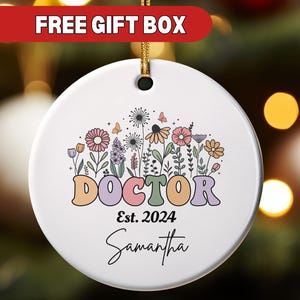 Personalized Doctor Ornament, Custom Doctor Gift, Medical Student Christmas Gift for Doctor First Year Doctor Gift Medical Graduate