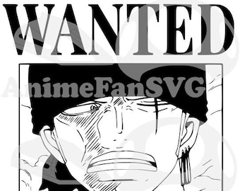 Zoro Wanted Poster SVG - BLACK & WHITE