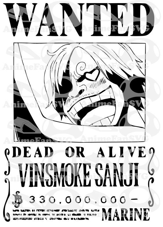 STL file Sanji Wanted Poster-One Piece 🏴‍☠️・Template to