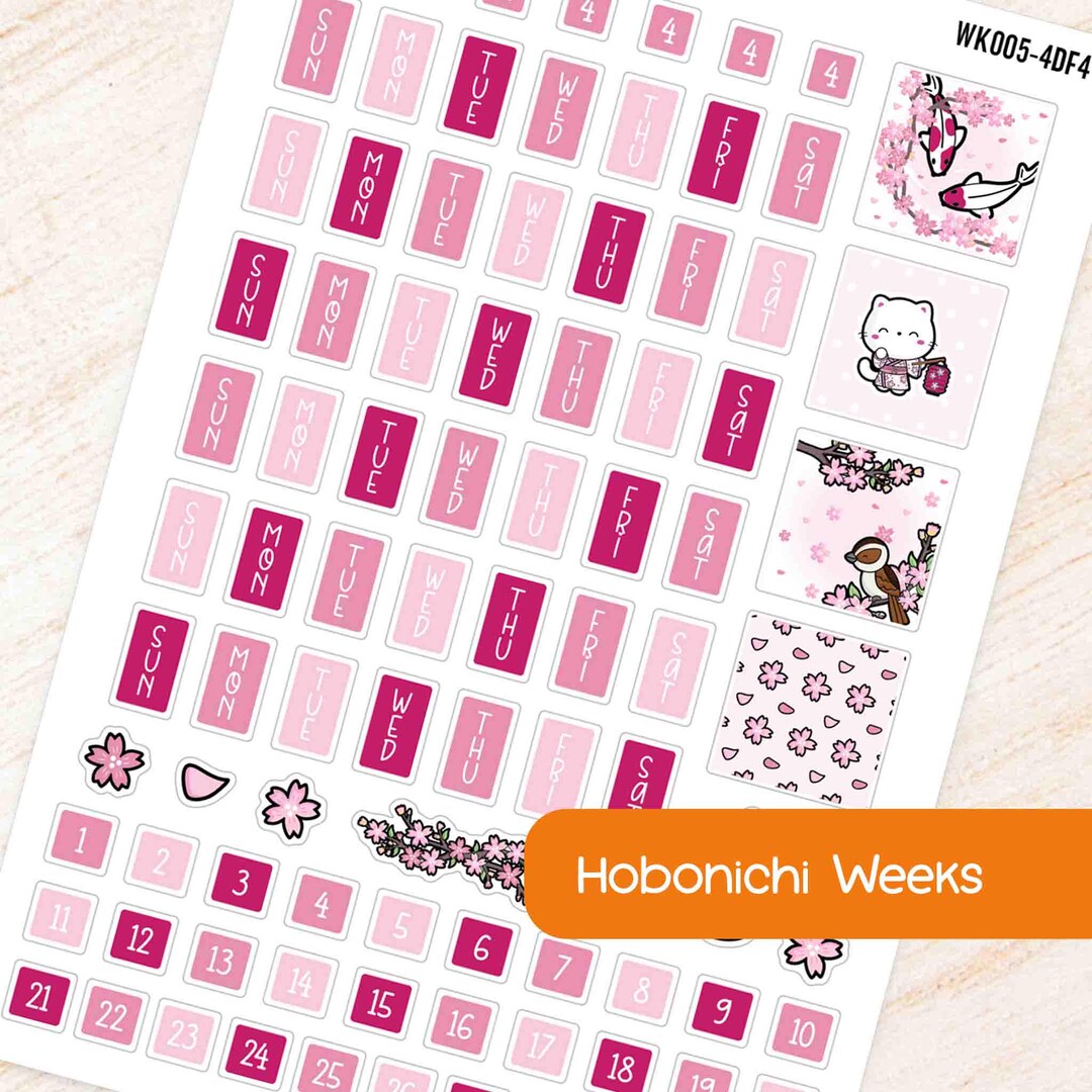 April Cherry Blossom Hobonichi Weeks Weekly Planner Sticker Kit | Fits ...