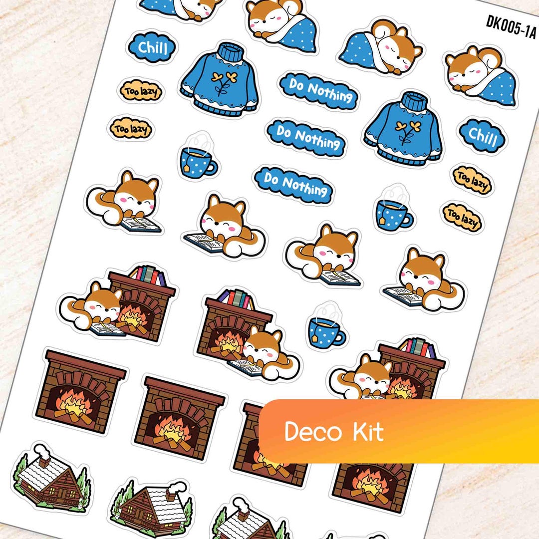 Cozy Winter Theme Deco Kit | Planner and Journal Deco Sticker Kit - Etsy