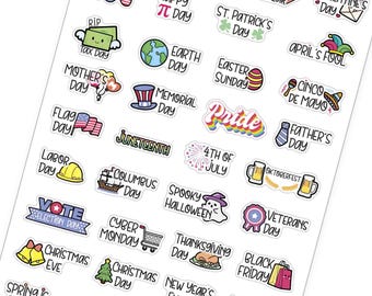Holiday Icon Sticker for Planners and Bullet Journals | Holiday Planner Stickers | Deco Stickers for Planner