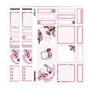 Cherry Blossom Box Stickers Kit | Functional Stickers for Classic Planners and Bullet Journals