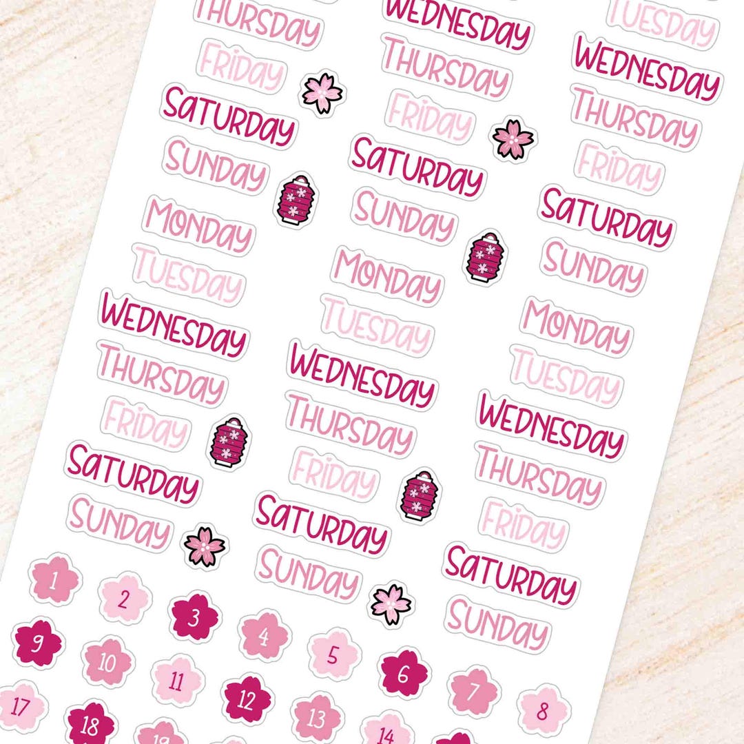 April Cherry Blossom Weekly Planner Sticker Kit | Fits Happy Planner ...