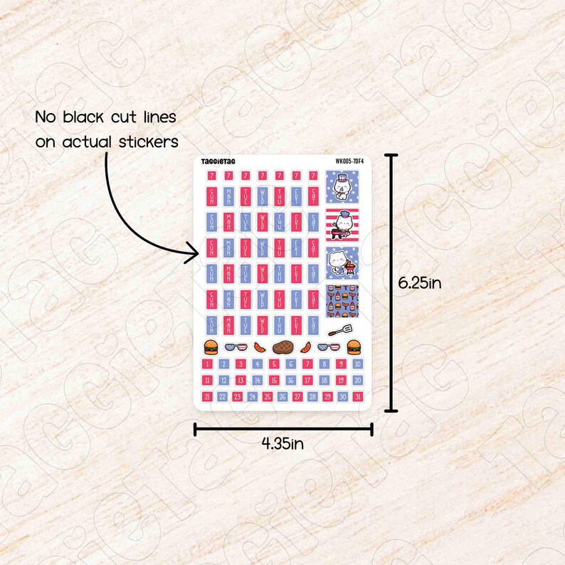 No black cut lines on actual stickers. Sheet size is 4.35in x 6.25in