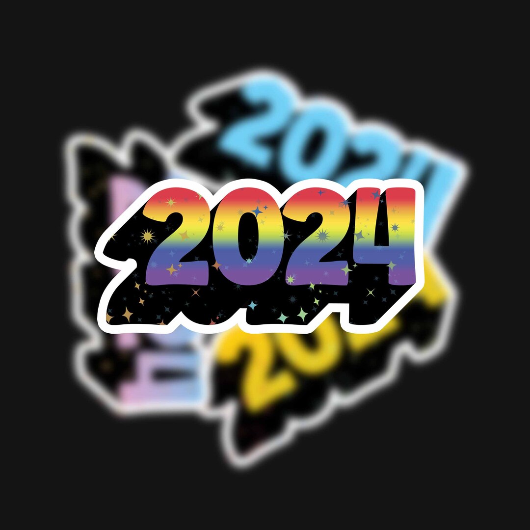 2024 Holographic Sticker, 2024 Waterproof Sticker, Laptop Sticker, New