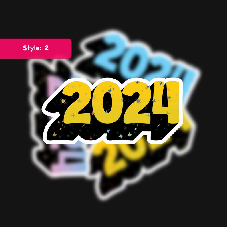 2024 Holographic Sticker, 2024 Waterproof Sticker, Laptop Sticker, New
