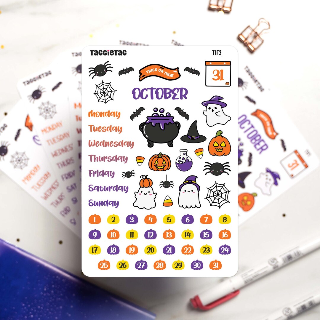 Sticker for Halloween Planner Sticker Monthly Kit for Bullet Journal ...