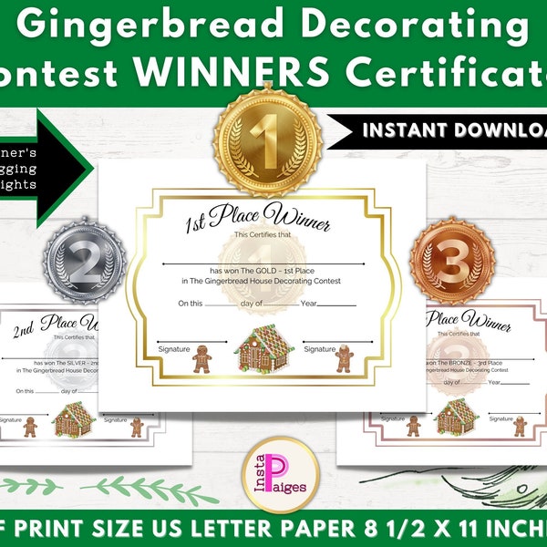 Printable Gingerbread House Certificate - Etsy UK