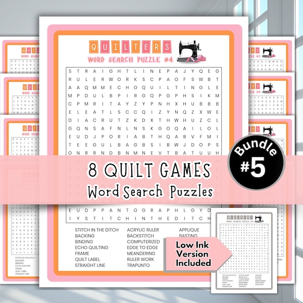 Quilt Game Bundle,  Quilt Word Search, Quilt Guild Games, Quilt Club, Retreat Activities, Retreat Planning, Quilting Games, Ice Breaker Game