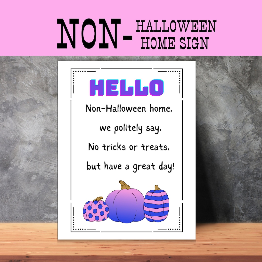 Not Haunted Sign Cute Non Halloween Home Sign, Halloween Door Sign, Trick or Treat Sign ...