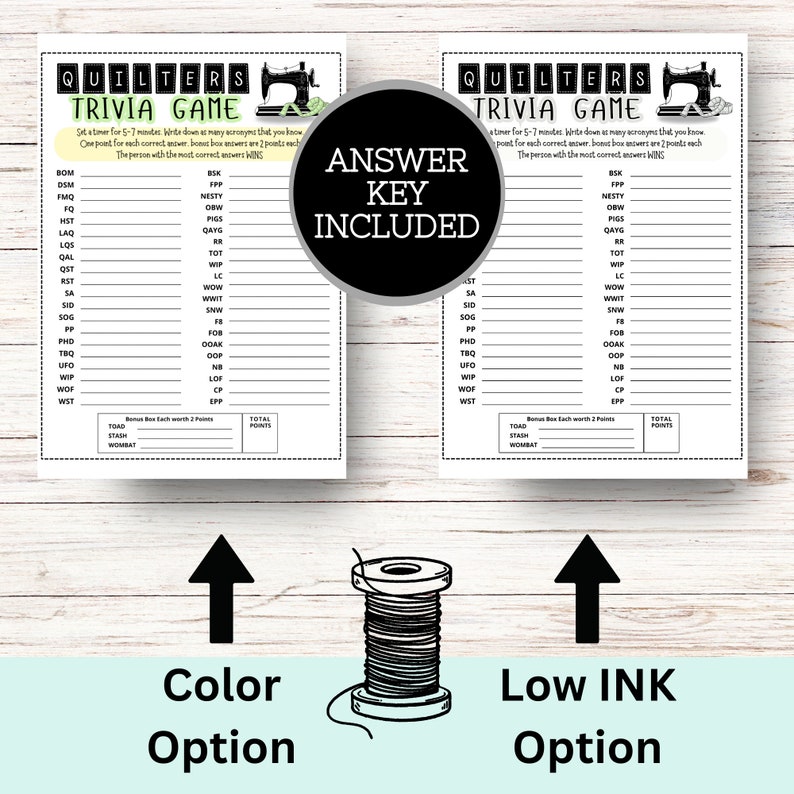 Quilt Trivia Game, Quilt Retreat Games, Quilt Guild Games, Retreat