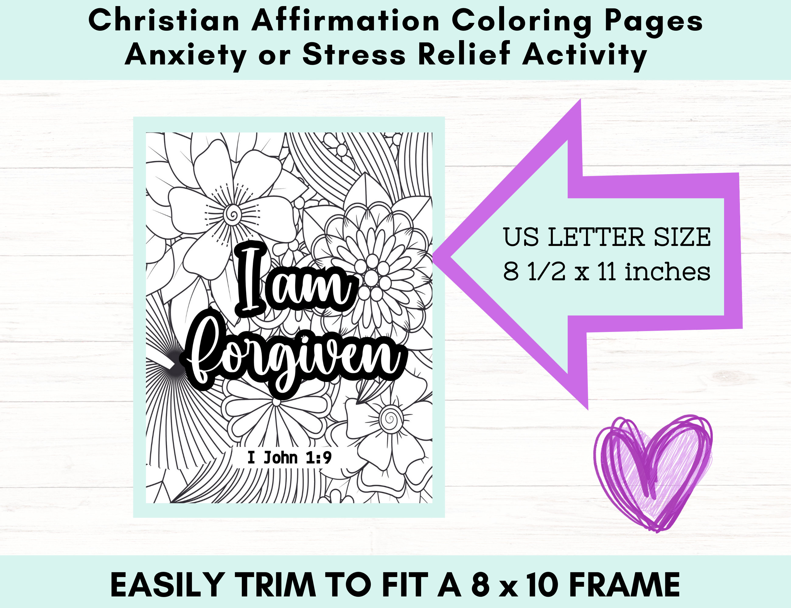 Christian Coloring Pages, Bible Journaling Printable, Mental Health ...