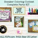 Sneaker Coloring Contest Party Game With Award Certificate Prizes ...