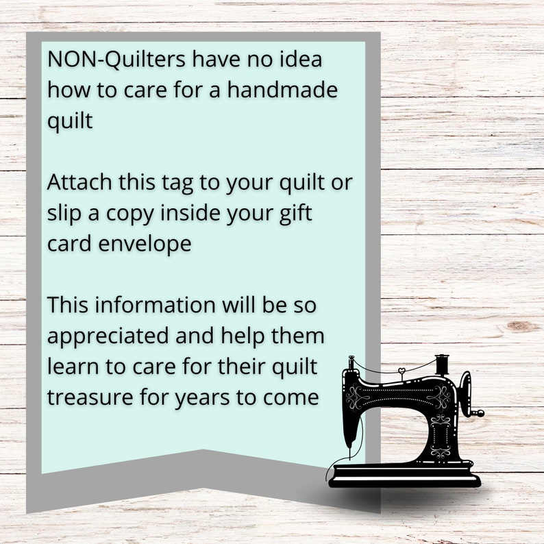 Quilt Care Card, Quilt Gift Tag, Care Instructions, Printable Quilt Care, How to Wash a Quilt - Etsy