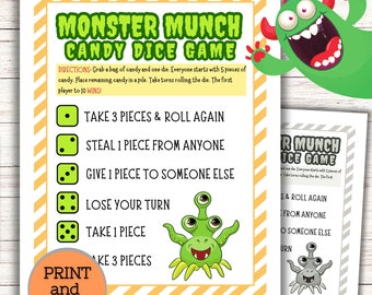 Halloween Candy Dice Game, Halloween Activities, Halloween Games for Kids, Candy Dice Game, Printable Halloween Games, Candy Dice Game