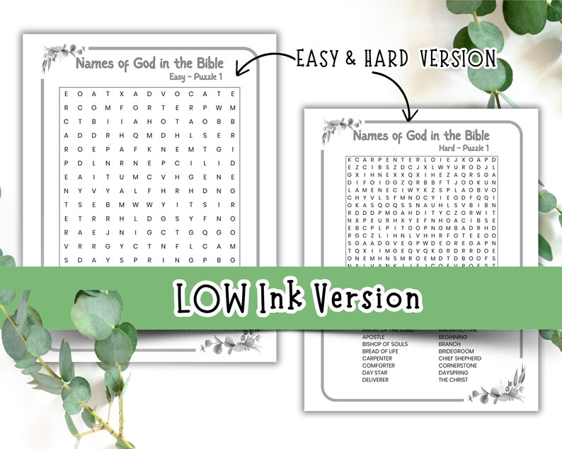 The Names of God Word Search, Lion of Judah, Lamb of God, Bible Study ...