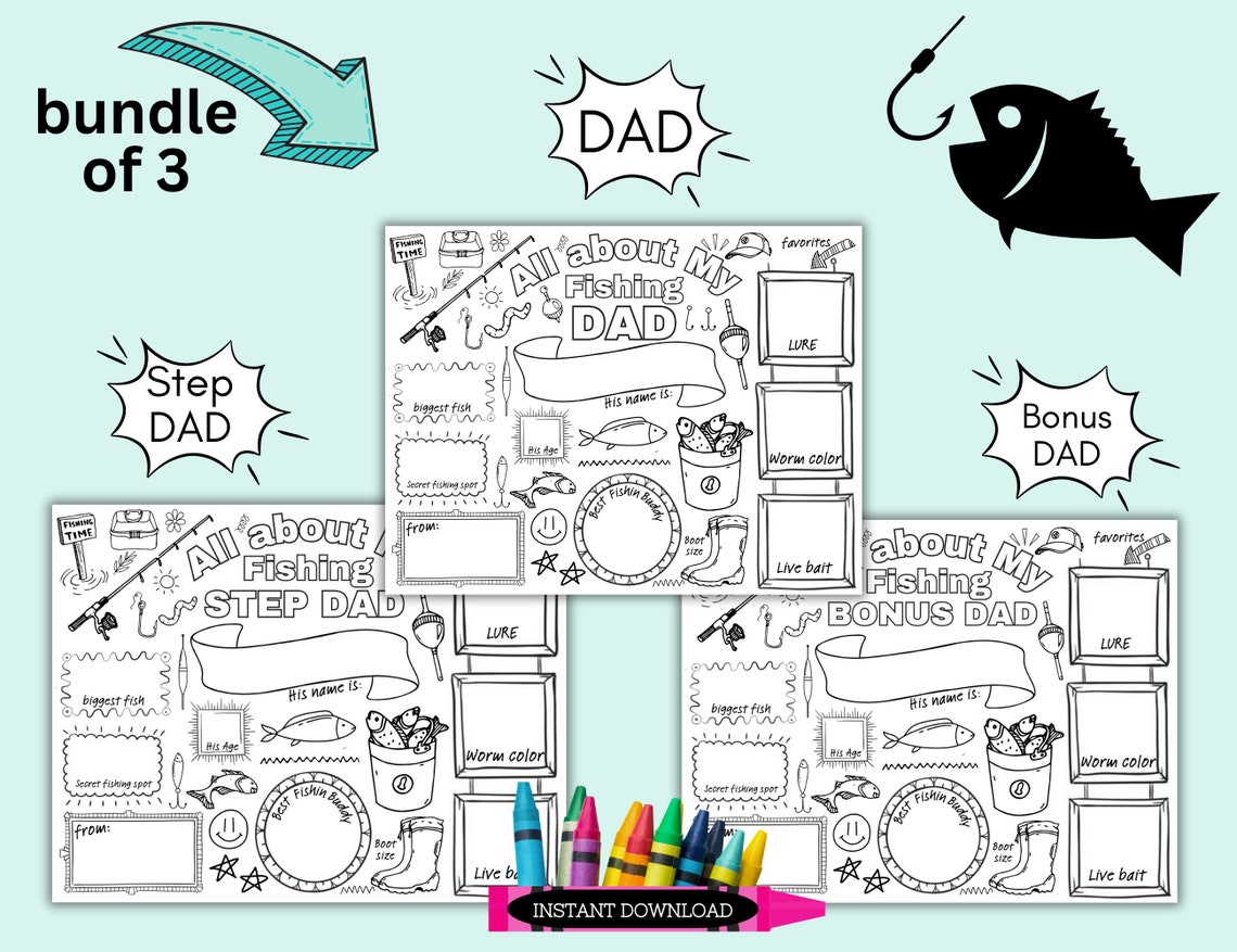 All About My Dad, Fathers Day Fishing Gift From Kids, DIY Gift for Dad ...