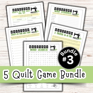 Quiltspelbundel, #3-bundel, Quiltgildespellen, Quiltclub, retraite-activiteiten, retraiteplanning, quiltspellen, ijsbrekerspel (groen)
