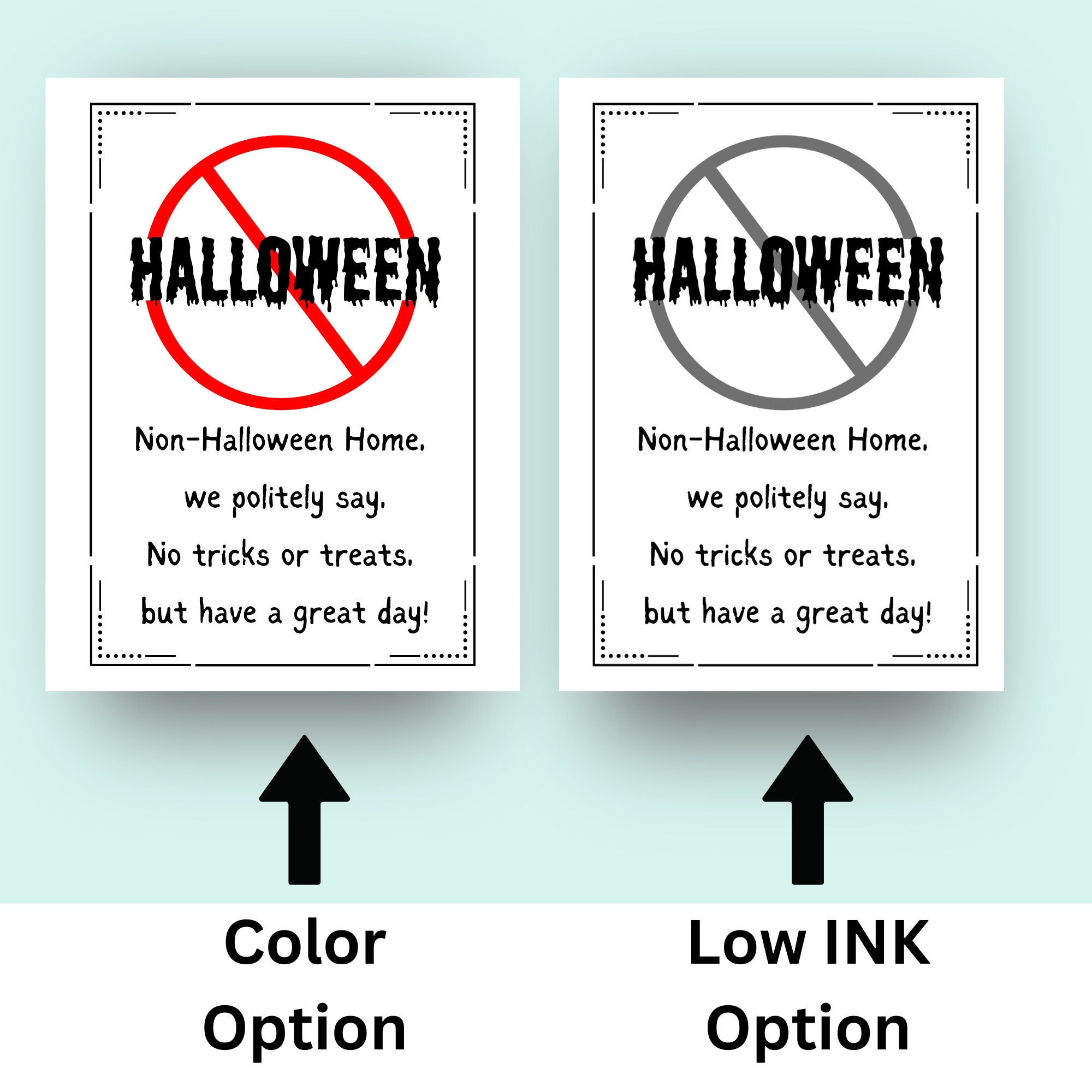 Not Haunted Sign Non Halloween Home Sign, Halloween Door Sign, Trick or Treat Sign ...