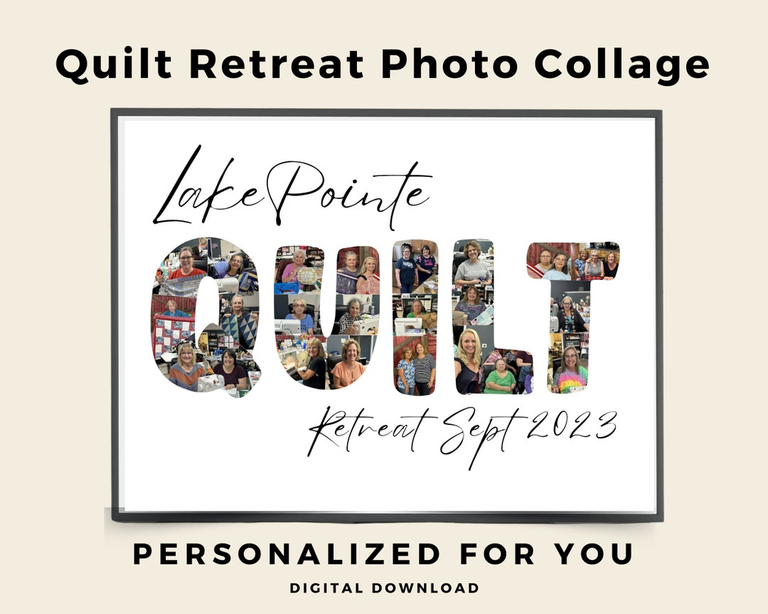 Quilt Retreat Photo Collage Personalized, Quilt Retreat Gifts, Gift for