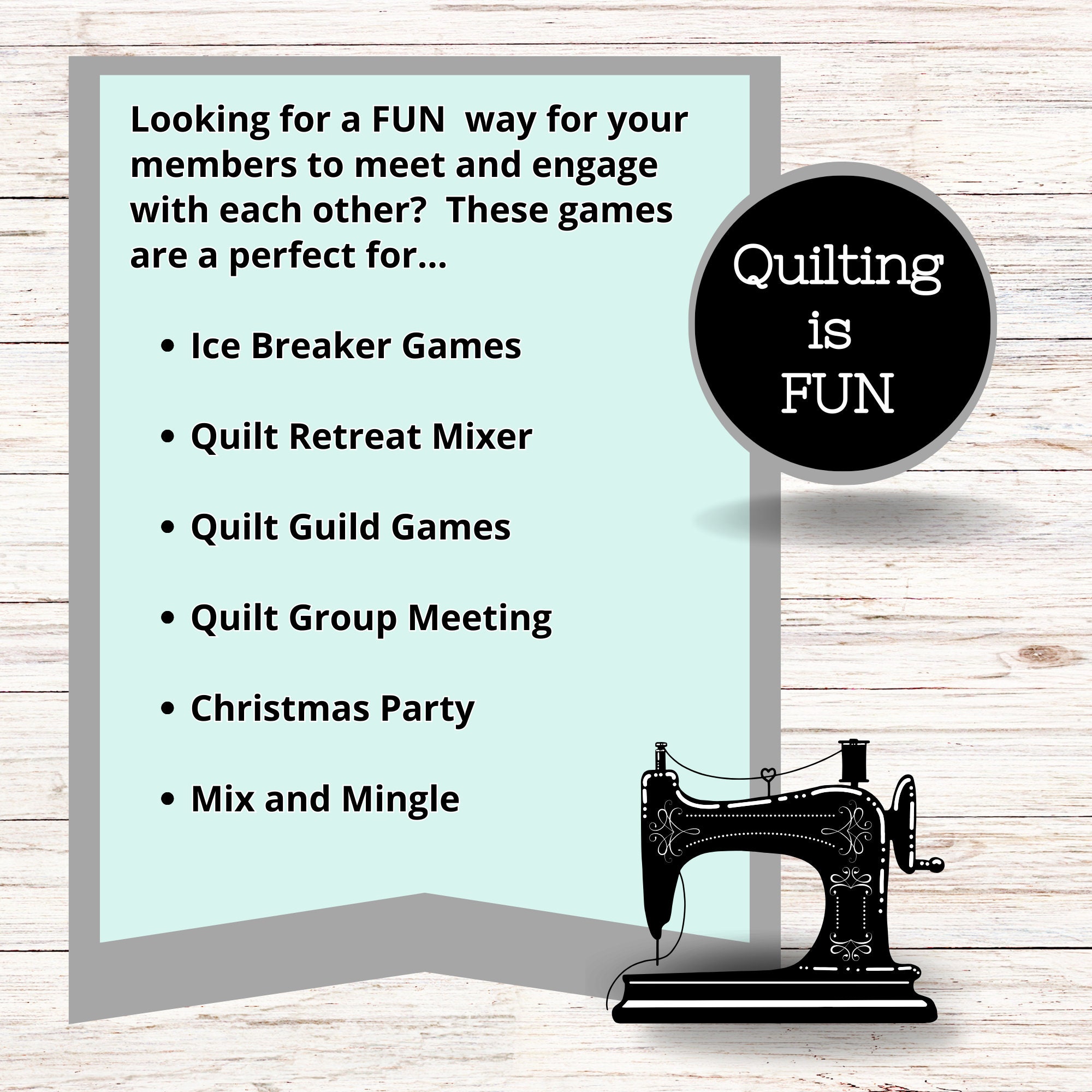 Quilt Game Bundle, 1 Bundle, Quilt Guild Games, Quilt Club, Retreat Activities, Retreat Planning