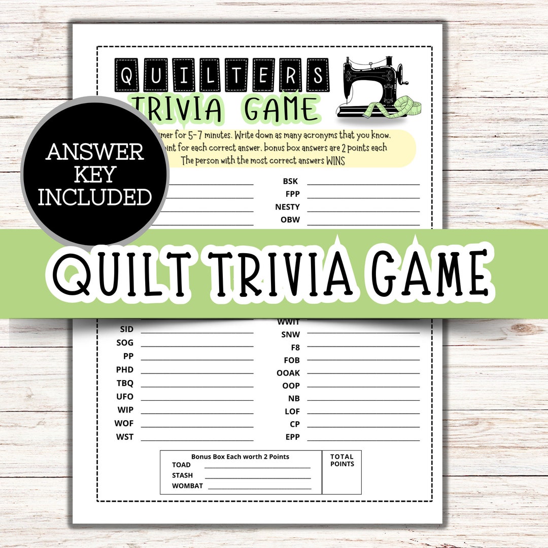 Quilt Trivia Game, Quilt Retreat Games, Quilt Guild Games, Retreat Activities, Retreat Planning