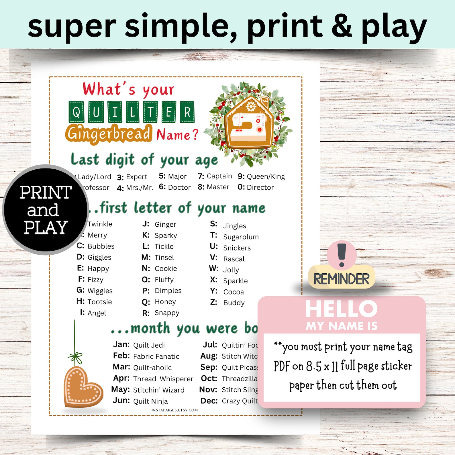 Christmas Quilt Game Bundle, Quilt Guild Games, Quilt Club, Retreat