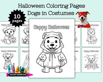 Halloween Malvorlagen für Kinder, Halloween Hunde, Ausmalseiten für Hunde, Kawaii Halloween, Halloween Aktivitäten für Kinder, Herbst Malvorlagen
