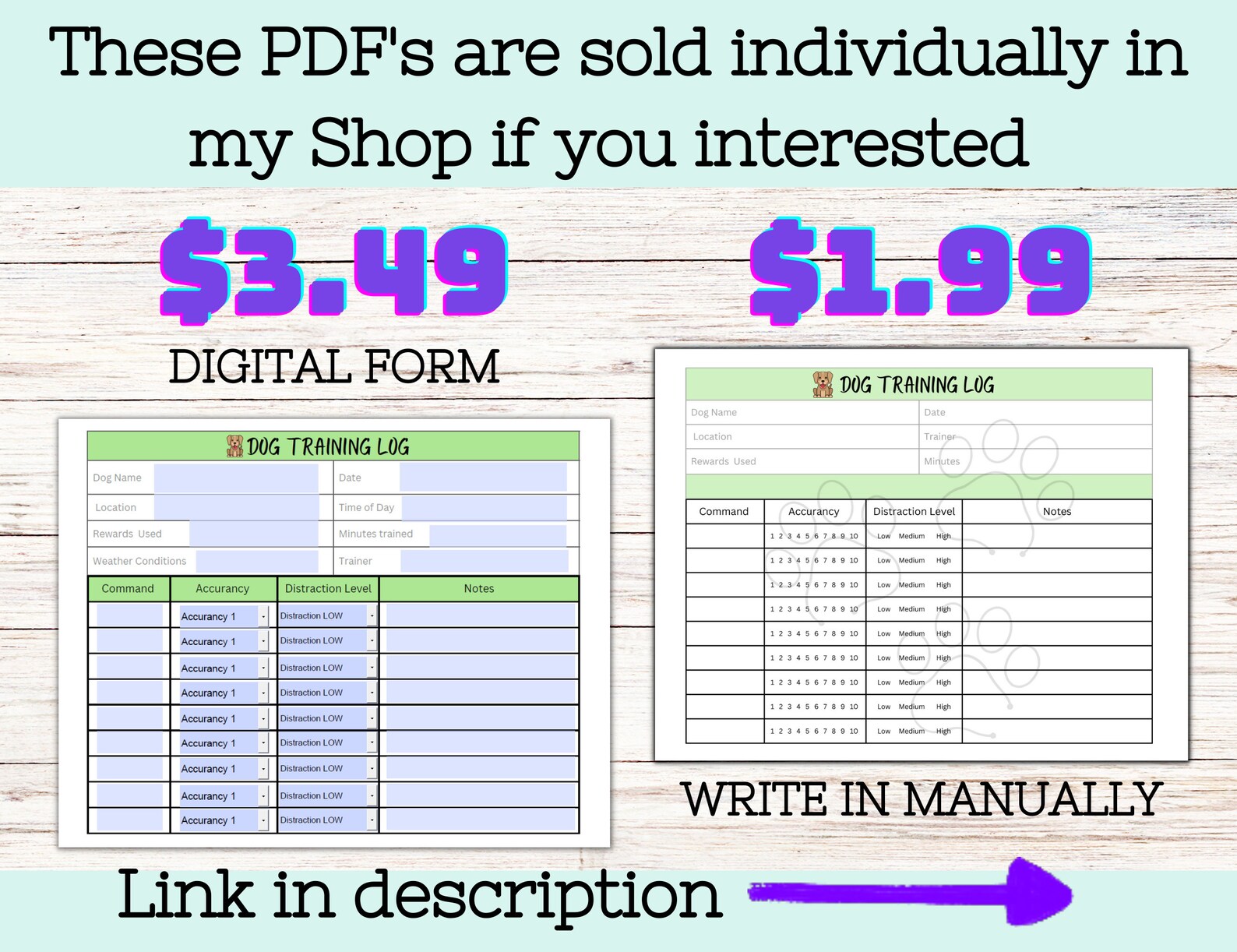 Dog Training Log, Puppy Training Log, Dog Training Journal, Dog